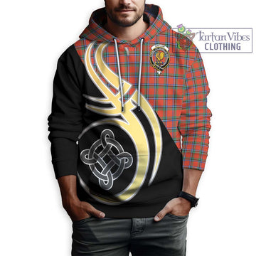 Sinclair Ancient Tartan Hoodie with Family Crest and Celtic Symbol Style