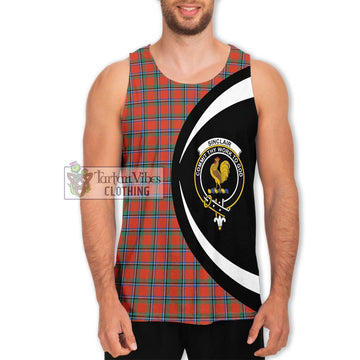 Sinclair Ancient Tartan Men's Tank Top with Family Crest Circle Style