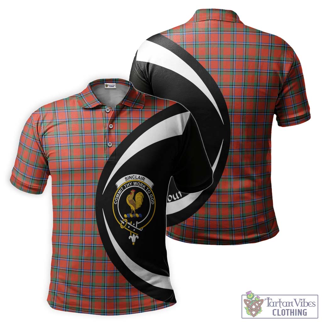 Sinclair Ancient Tartan Men's Polo Shirt with Family Crest Circle Style Kid - Tartan Vibes Clothing