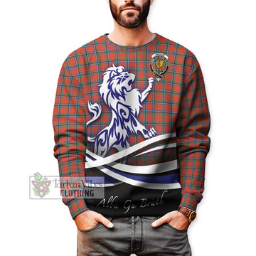 Sinclair Ancient Tartan Sweatshirt with Alba Gu Brath Regal Lion Emblem