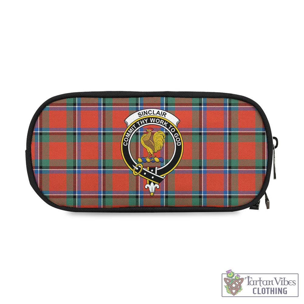 Tartan Vibes Clothing Sinclair Ancient Tartan Pen and Pencil Case with Family Crest