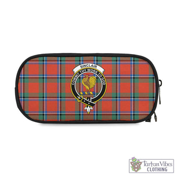 Sinclair Ancient Tartan Pen and Pencil Case with Family Crest