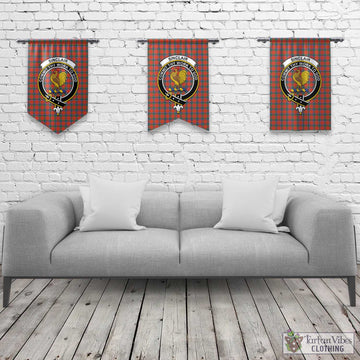 Sinclair Ancient Tartan Gonfalon, Tartan Banner with Family Crest