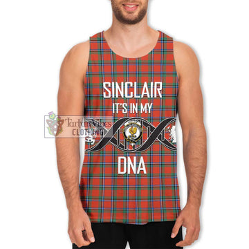 Sinclair Ancient Tartan Men's Tank Top with Family Crest DNA In Me Style