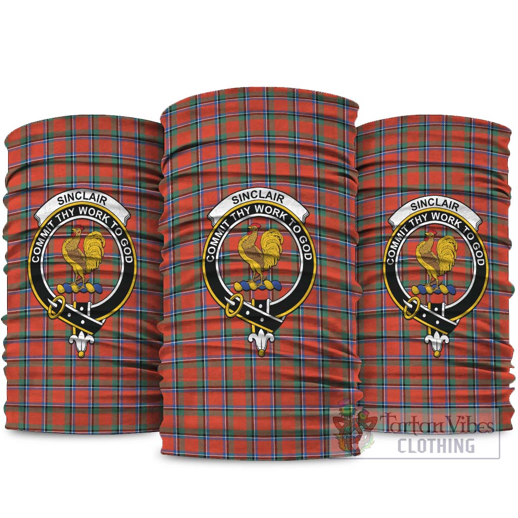 Sinclair Ancient Tartan Neck Gaiters, Tartan Bandanas, Tartan Head Band with Family Crest