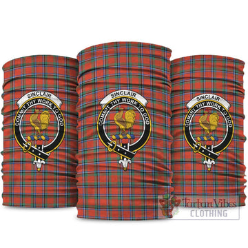 Sinclair Ancient Tartan Neck Gaiters, Tartan Bandanas, Tartan Head Band with Family Crest