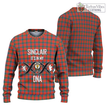 Sinclair Ancient Tartan Ugly Sweater with Family Crest DNA In Me Style