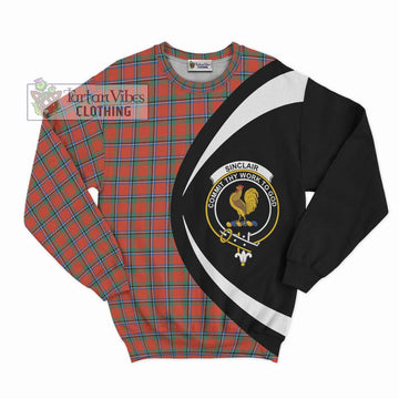 Sinclair Ancient Tartan Sweatshirt with Family Crest Circle Style