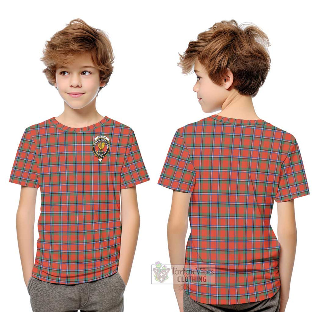 Sinclair Ancient Tartan Kid T-Shirt with Family Crest Youth XL Size14 - Tartanvibesclothing Shop