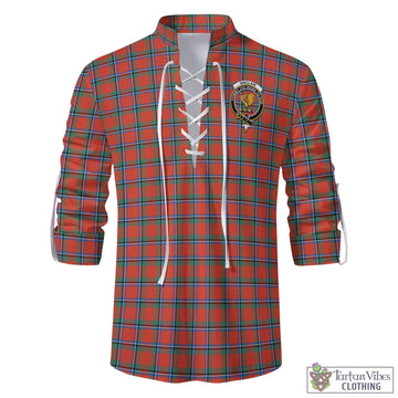 Sinclair Ancient Tartan Men's Scottish Traditional Jacobite Ghillie Kilt Shirt with Family Crest