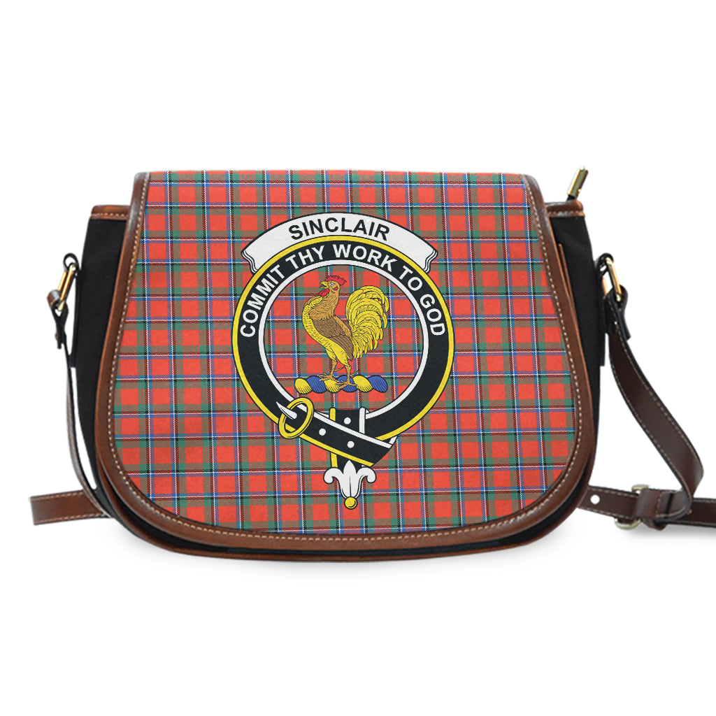 Sinclair Ancient Tartan Saddle Bag with Family Crest - Tartan Vibes Clothing