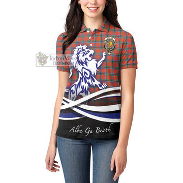 Sinclair Ancient Tartan Women's Polo Shirt with Alba Gu Brath Regal Lion Emblem