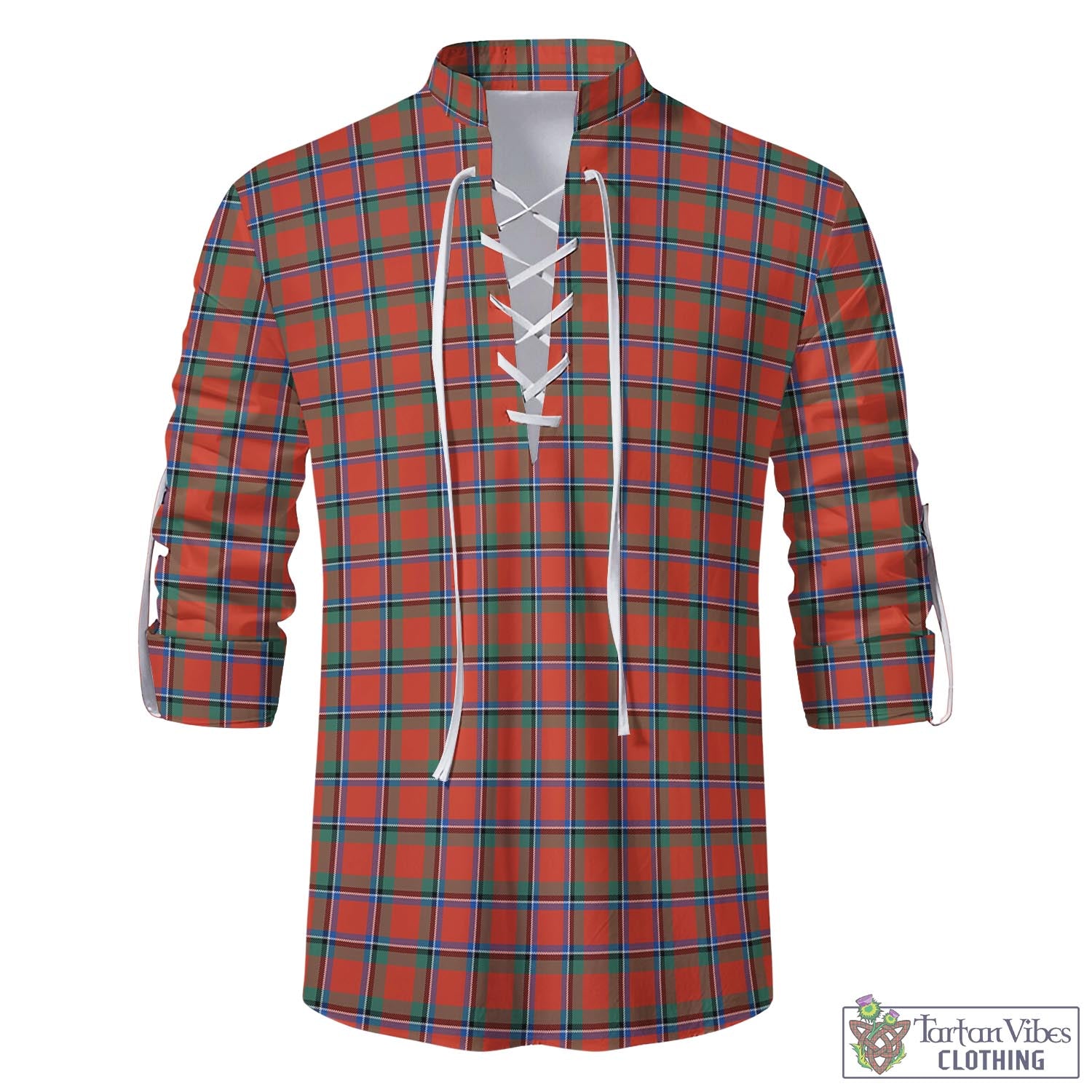 Tartan Vibes Clothing Sinclair Ancient Tartan Men's Scottish Traditional Jacobite Ghillie Kilt Shirt