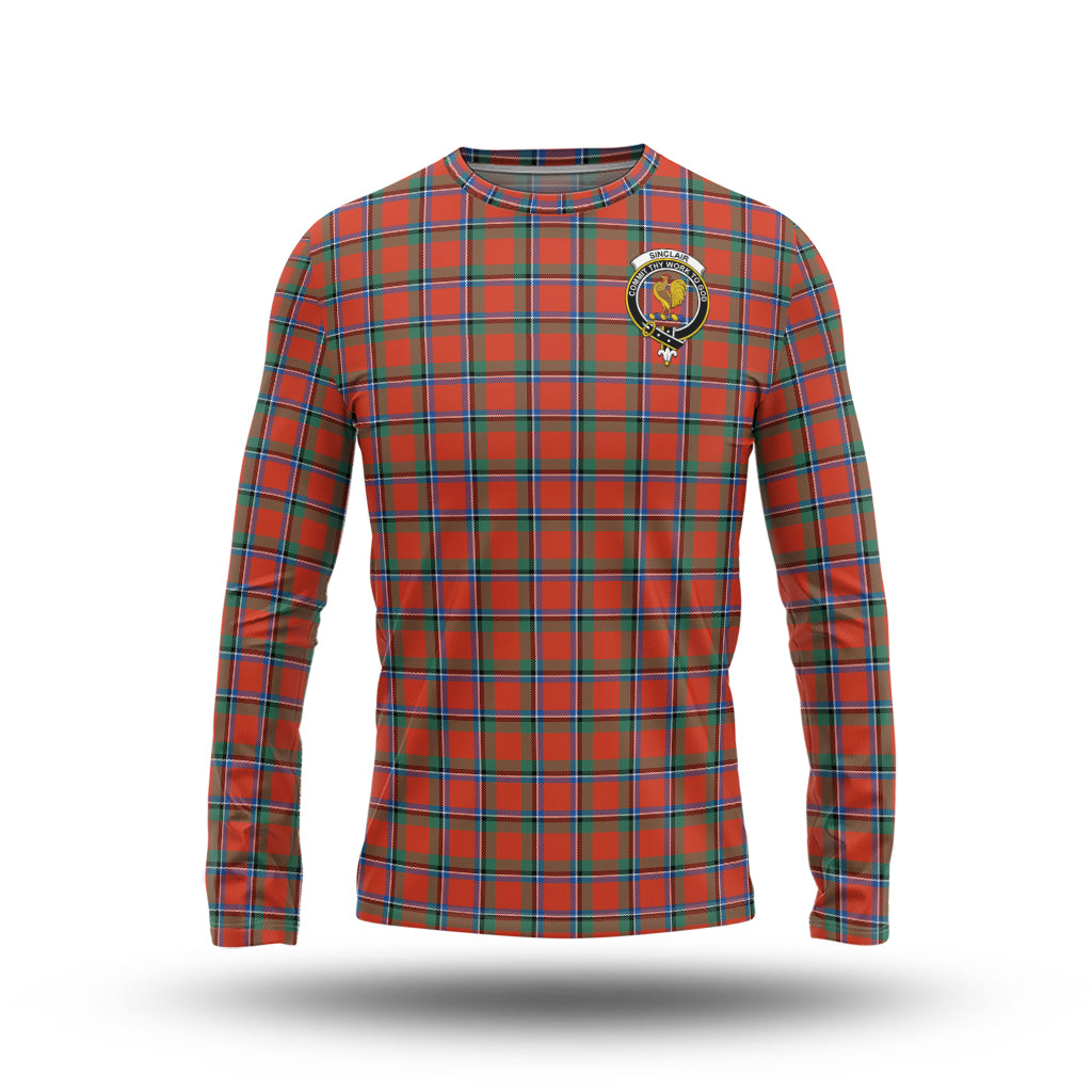 sinclair-ancient-tartan-long-sleeve-t-shirt-with-family-crest