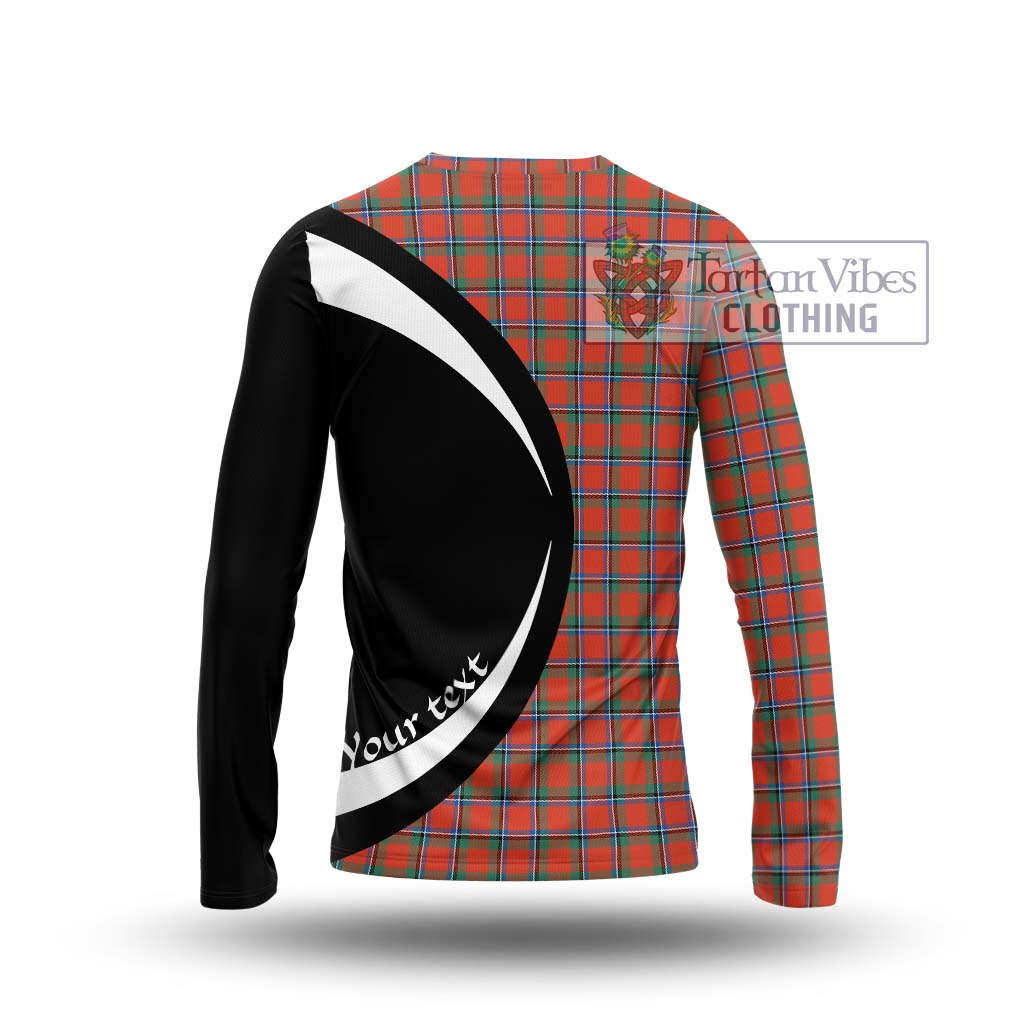 Sinclair Ancient Tartan Long Sleeve T-Shirt with Family Crest Circle Style - Tartan Vibes Clothing