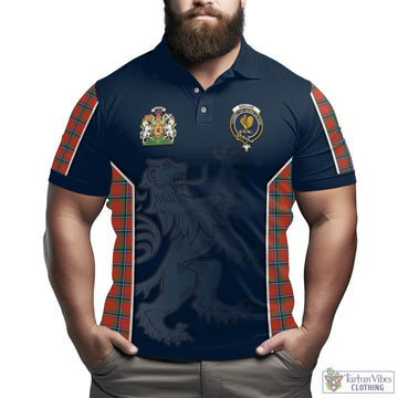 Sinclair Ancient Tartan Men's Polo Shirt with Family Crest and Lion Rampant Vibes Sport Style