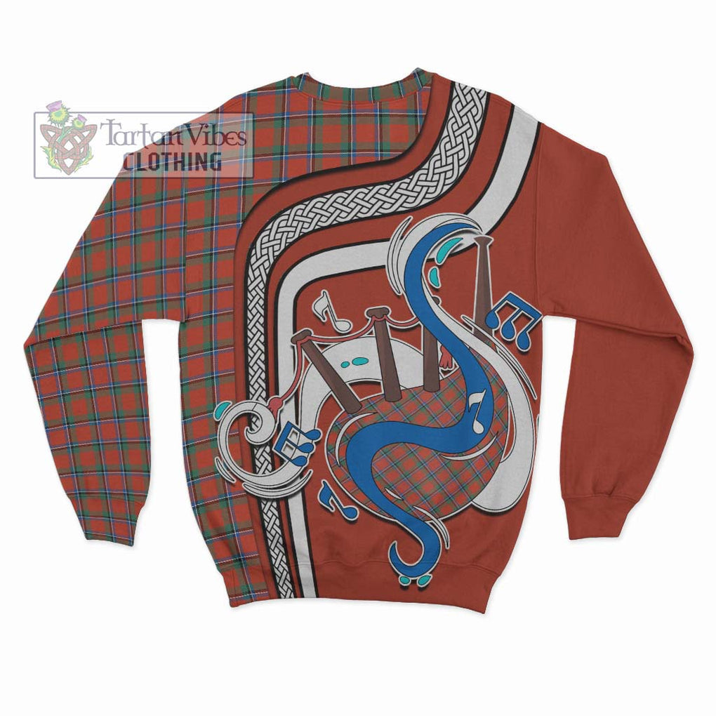 Tartan Vibes Clothing Sinclair Ancient Tartan Sweatshirt with Epic Bagpipe Style