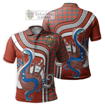 Sinclair Ancient Tartan Polo Shirt with Epic Bagpipe Style