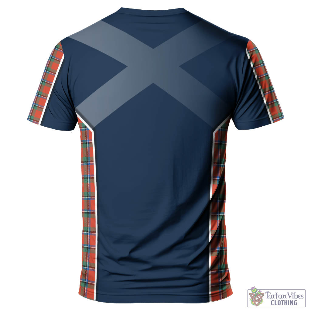 Tartan Vibes Clothing Sinclair Ancient Tartan T-Shirt with Family Crest and Lion Rampant Vibes Sport Style