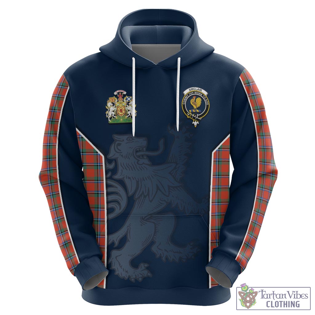 Tartan Vibes Clothing Sinclair Ancient Tartan Hoodie with Family Crest and Lion Rampant Vibes Sport Style