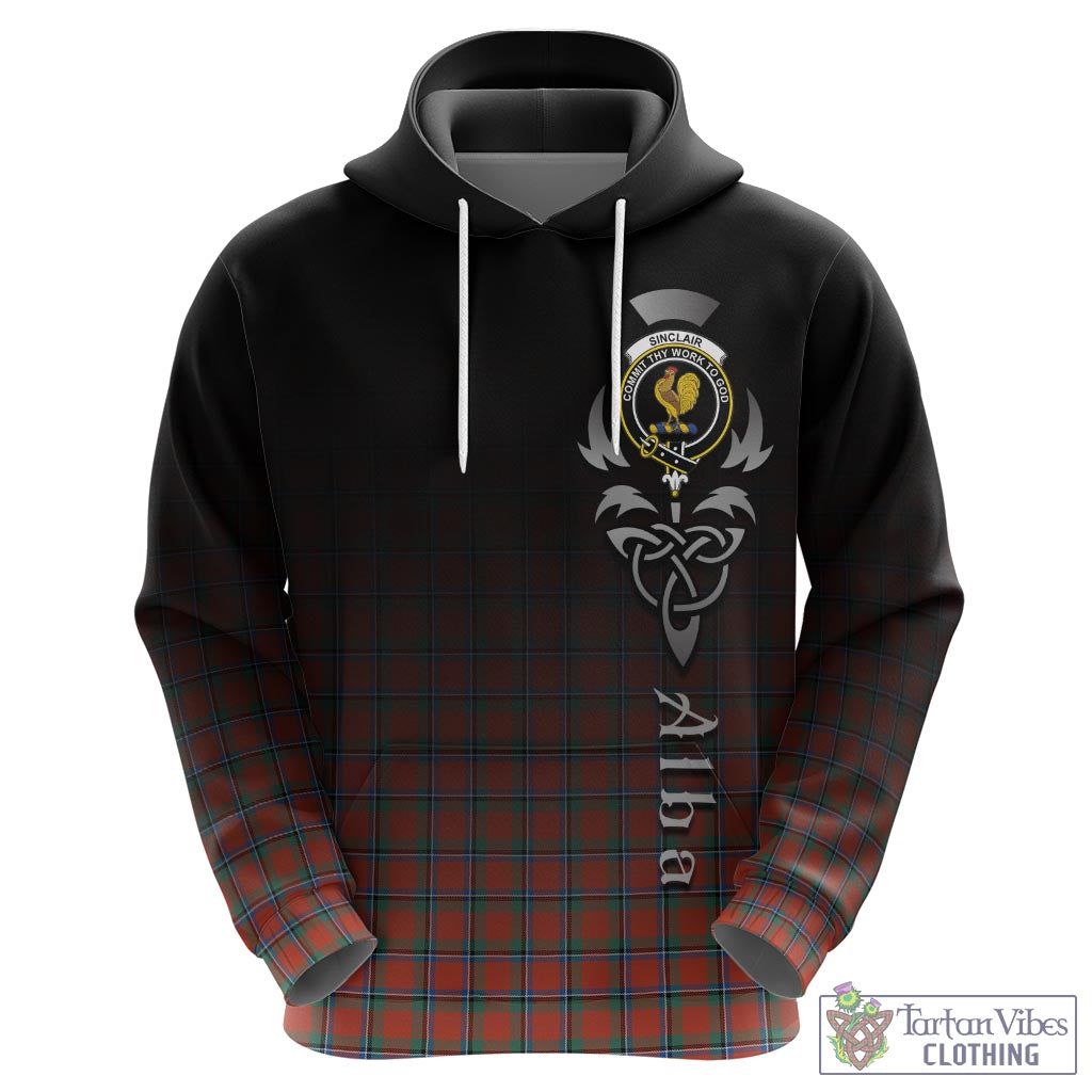 Tartan Vibes Clothing Sinclair Ancient Tartan Hoodie Featuring Alba Gu Brath Family Crest Celtic Inspired