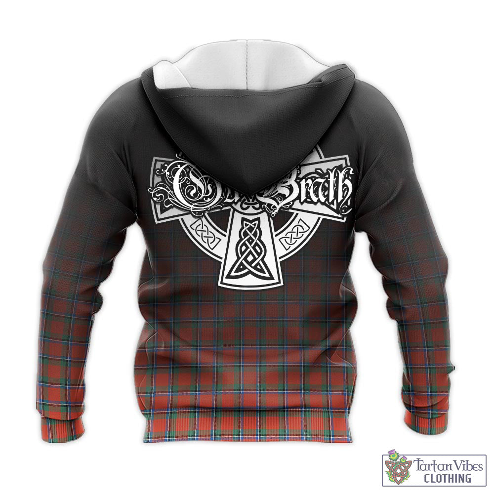 Tartan Vibes Clothing Sinclair Ancient Tartan Knitted Hoodie Featuring Alba Gu Brath Family Crest Celtic Inspired