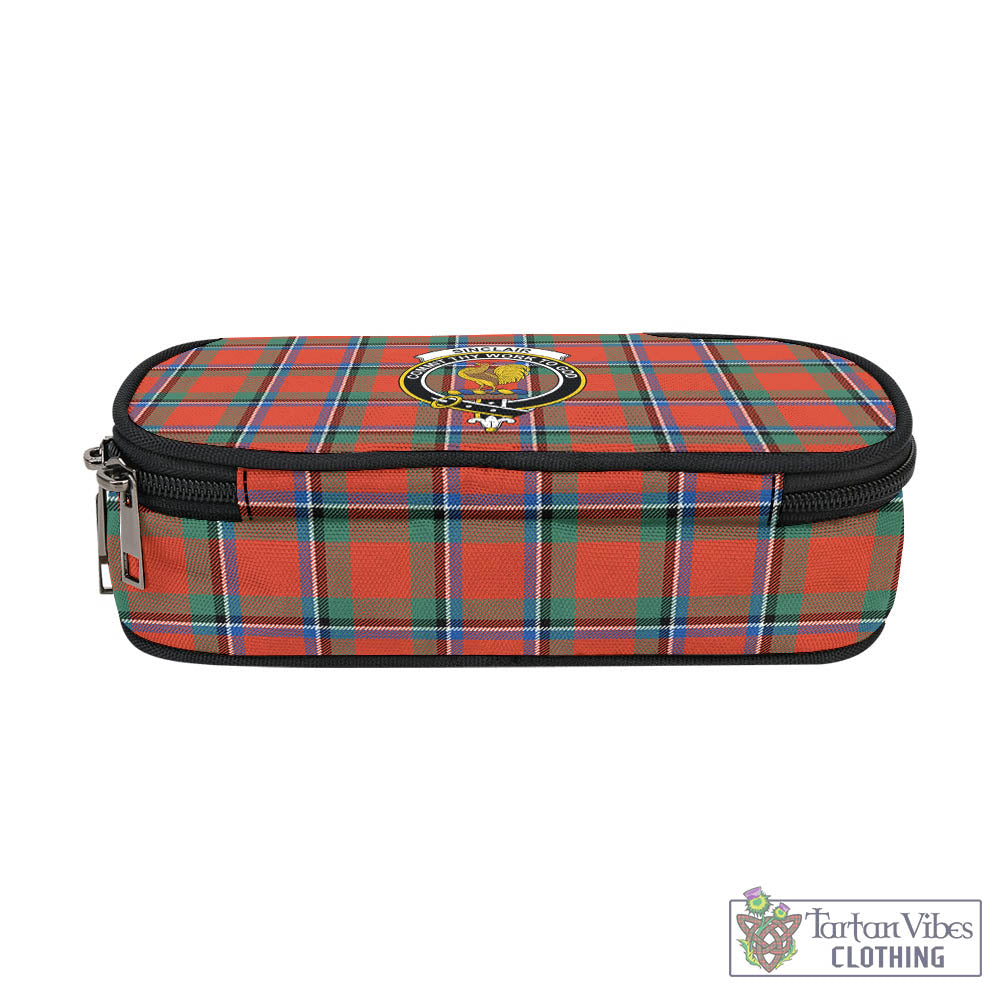 Tartan Vibes Clothing Sinclair Ancient Tartan Pen and Pencil Case with Family Crest