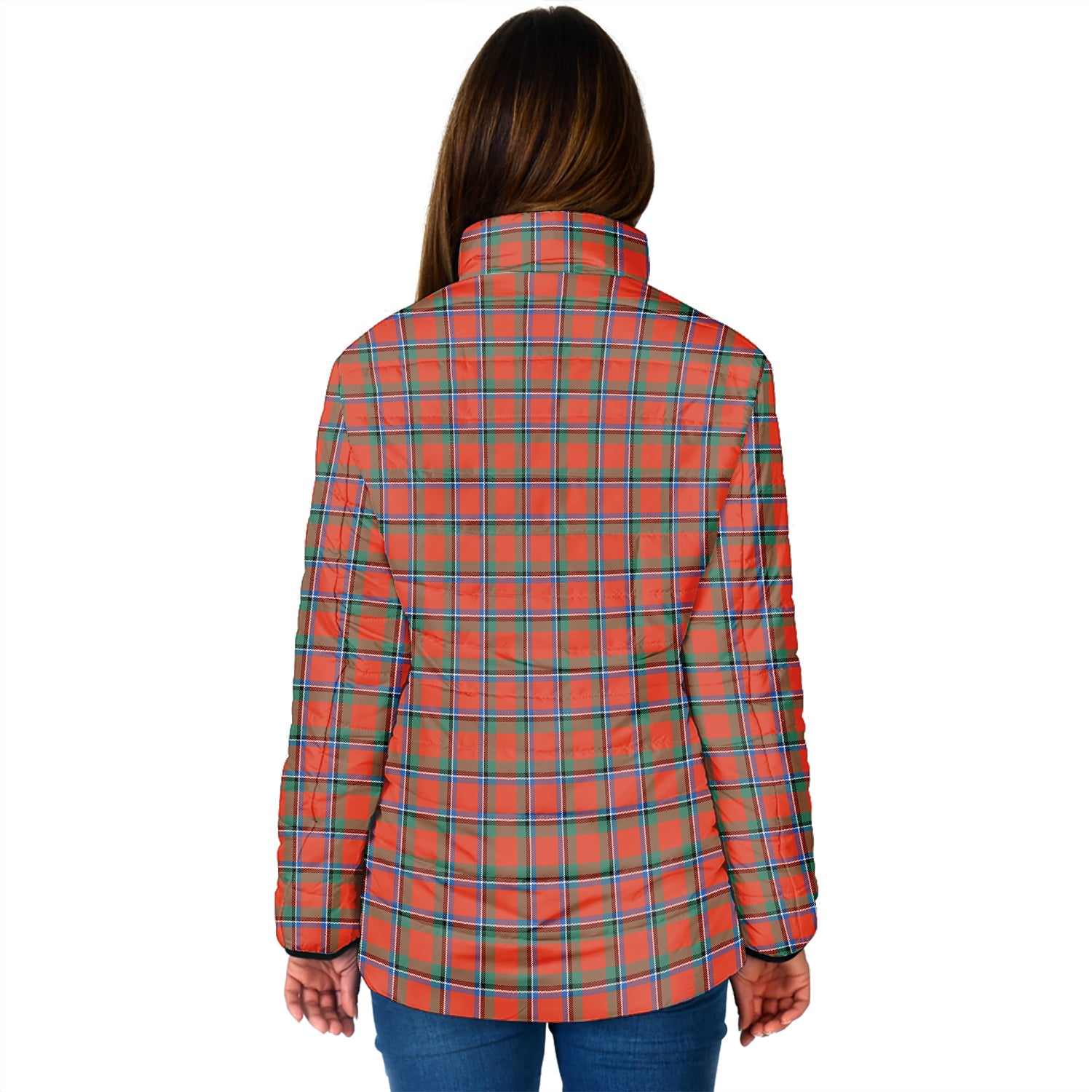 Sinclair Ancient Tartan Padded Jacket with Family Crest - Tartan Vibes Clothing