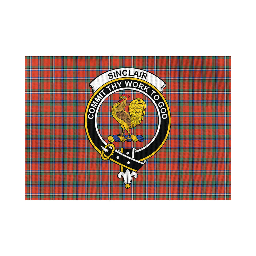 Sinclair Ancient Tartan Flag with Family Crest - Tartan Vibes Clothing