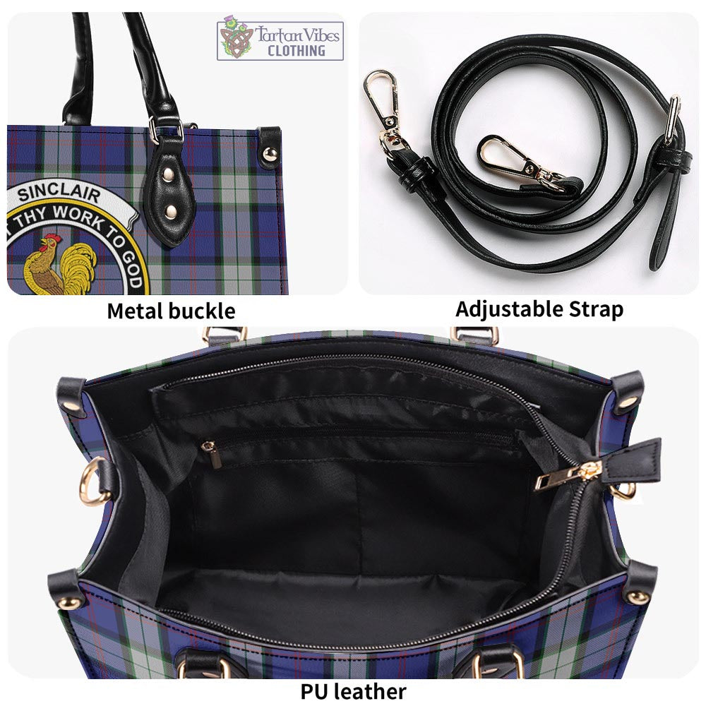 Tartan Vibes Clothing Sinclair Dress Tartan Luxury Leather Handbags with Family Crest