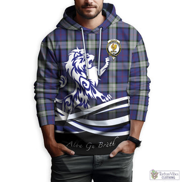 Sinclair Dress Tartan Hoodie with Alba Gu Brath Regal Lion Emblem