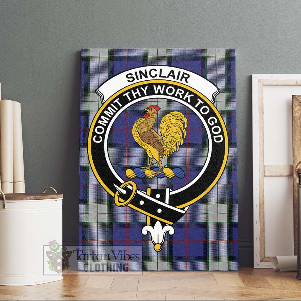 Sinclair Dress Tartan Canvas Print Wall Art with Family Crest Without Frame - Tartan Vibes Clothing