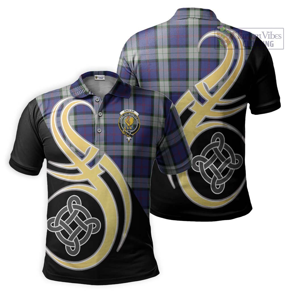 Tartan Vibes Clothing Sinclair Dress Tartan Polo Shirt with Family Crest and Celtic Symbol Style