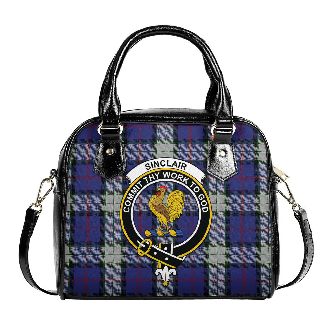 Sinclair Dress Tartan Shoulder Handbags with Family Crest One Size 6*25*22 cm - Tartanvibesclothing