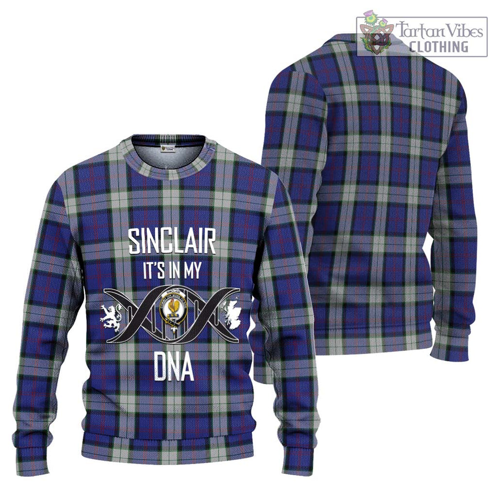 Sinclair Dress Tartan Knitted Sweater with Family Crest DNA In Me Style Unisex - Tartanvibesclothing Shop