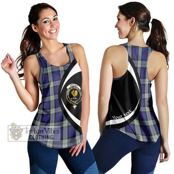 Sinclair Dress Tartan Women's Racerback Tanks with Family Crest Circle Style