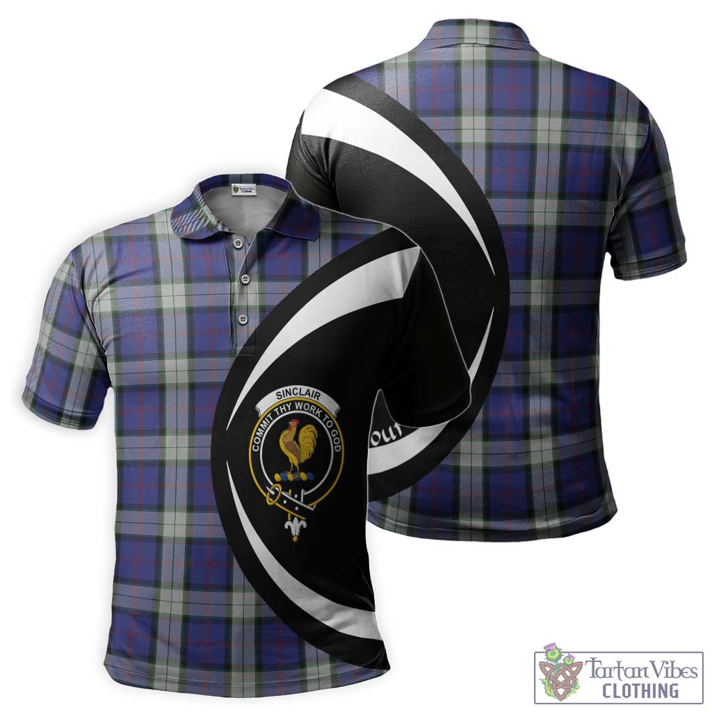 Sinclair Dress Tartan Men's Polo Shirt with Family Crest Circle Style Kid - Tartan Vibes Clothing