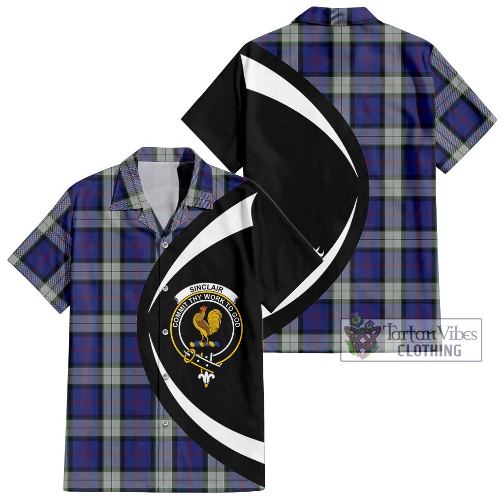 Sinclair Dress Tartan Short Sleeve Button Up with Family Crest Circle Style Kid - Tartan Vibes Clothing