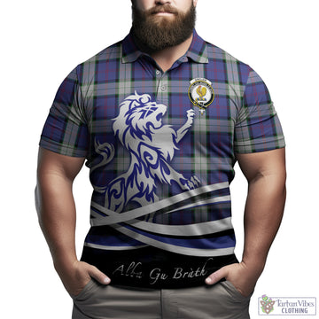 Sinclair Dress Tartan Polo Shirt with Alba Gu Brath Regal Lion Emblem