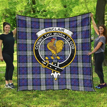 Sinclair Dress Tartan Quilt with Family Crest