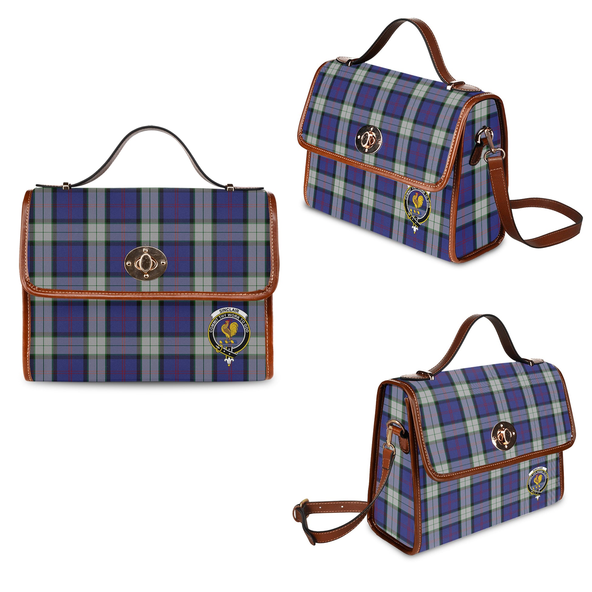 sinclair-dress-tartan-leather-strap-waterproof-canvas-bag-with-family-crest