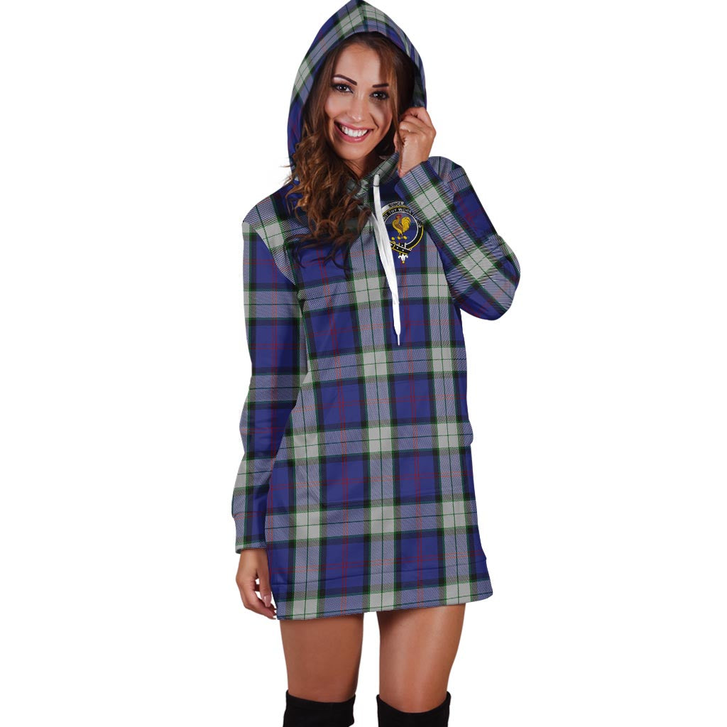 Sinclair Dress Tartan Hoodie Dress with Family Crest - Tartan Vibes Clothing