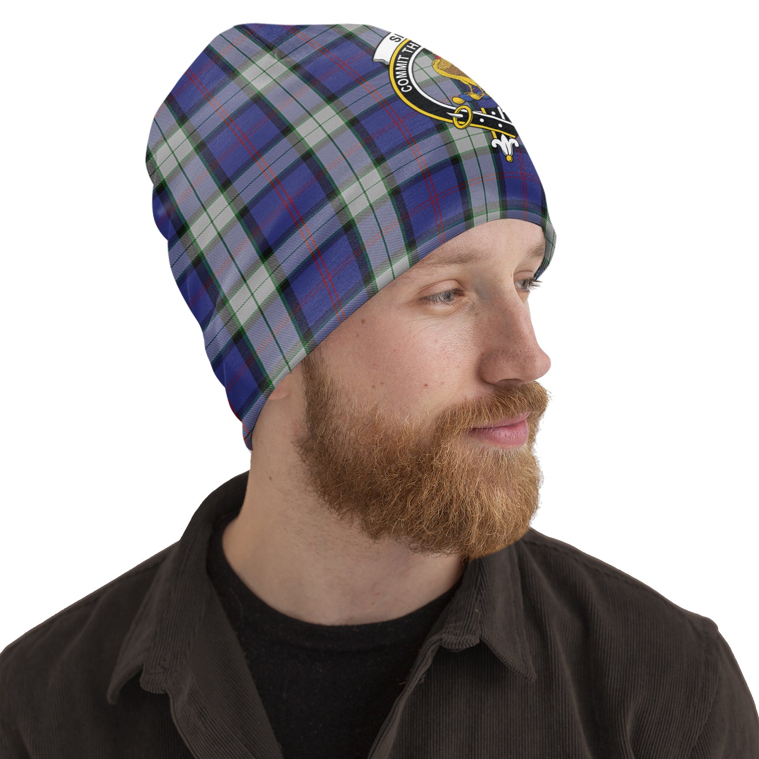 sinclair-dress-tartan-beanies-hat-with-family-crest