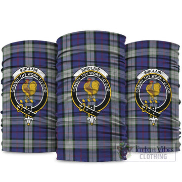 Sinclair Dress Tartan Neck Gaiters, Tartan Bandanas, Tartan Head Band with Family Crest