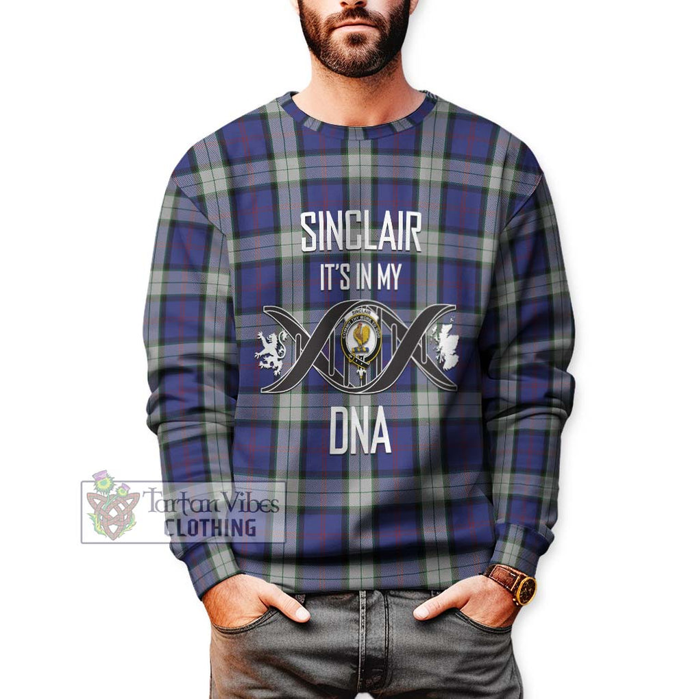 Sinclair Dress Tartan Sweatshirt with Family Crest DNA In Me Style Unisex - Tartanvibesclothing Shop