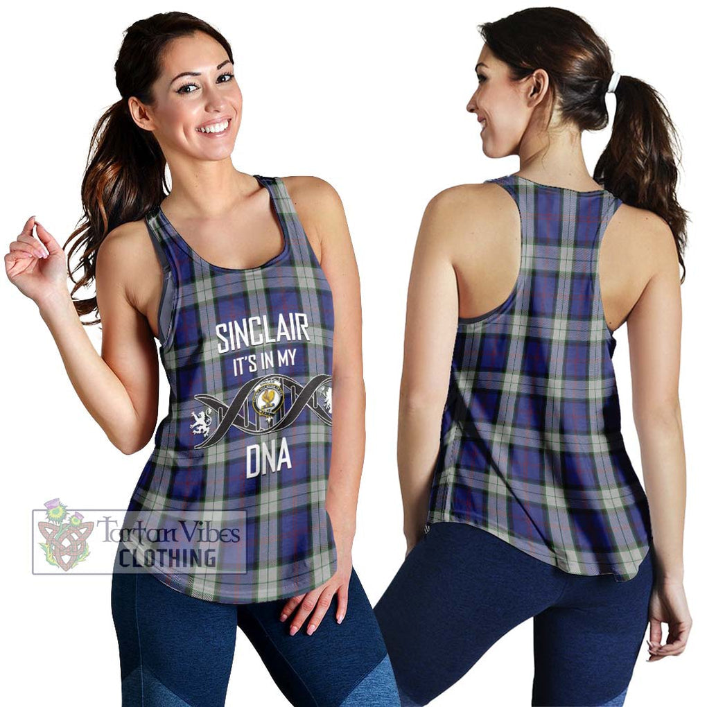 Sinclair Dress Tartan Women's Racerback Tanks with Family Crest DNA In Me Style 4XL - Tartanvibesclothing Shop