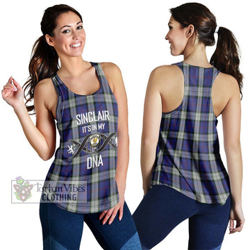 Sinclair Dress Tartan Women's Racerback Tanks with Family Crest DNA In Me Style