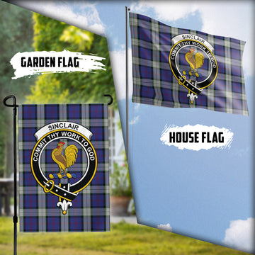 Sinclair Dress Tartan Flag with Family Crest