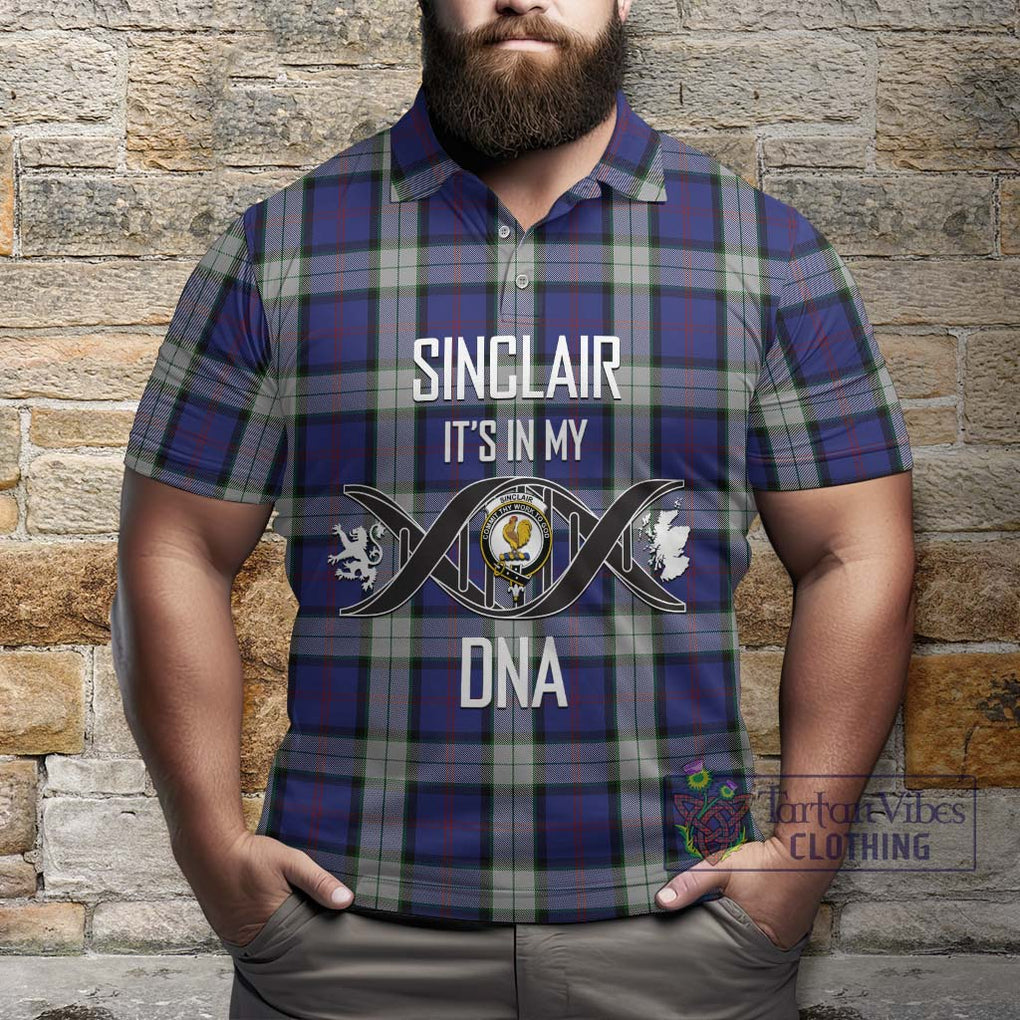 Sinclair Dress Tartan Polo Shirt with Family Crest DNA In Me Style Kid - Tartanvibesclothing Shop