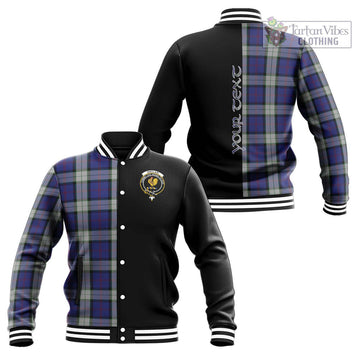 Sinclair Dress Tartan Baseball Jacket with Family Crest and Half Of Me Style